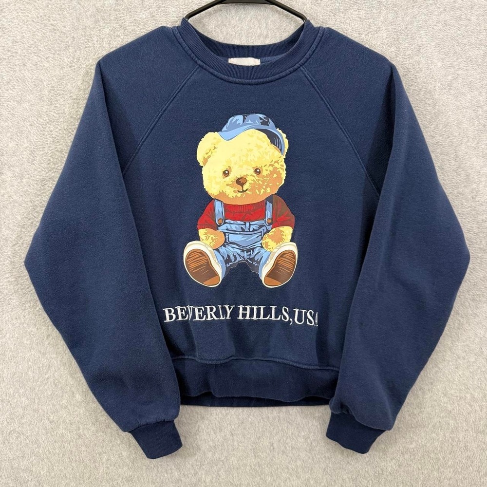 since forever sweatshirt womans small polo teddy bear beverly hills usa